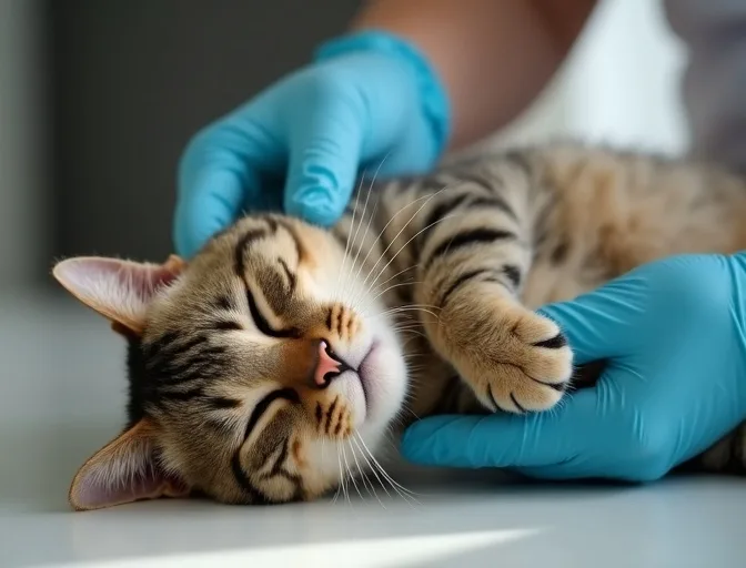 Specialist carefully handling a deceased cat with dignity in Maryknoll